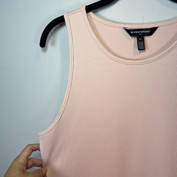 WHBM For Me Ribbed Stretch Tank Top Rose Smoke Pullover Racerback Flattering  XL - Picture 4 of 13